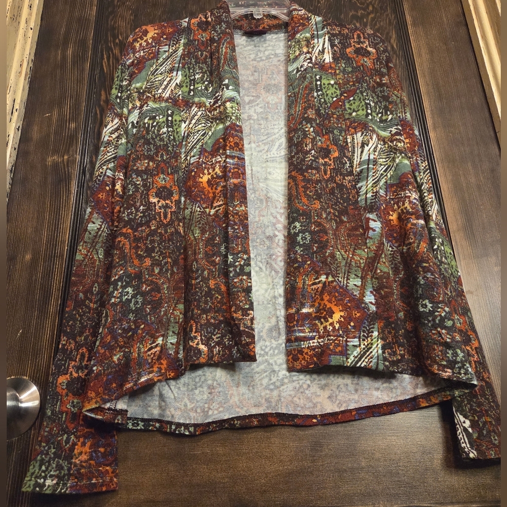 NWOT Salaam Multicolor Patterned Openfront Women's Cardigan - Sz S